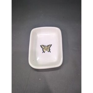 Rae Dunn Butterfly Trinket‎ Soap Dish, Artisan Collection Tray, Yellow Butterfly